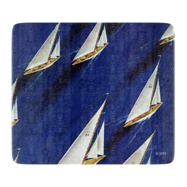 Sailboat Regatta by Ski Weld Cutting Board (Front)