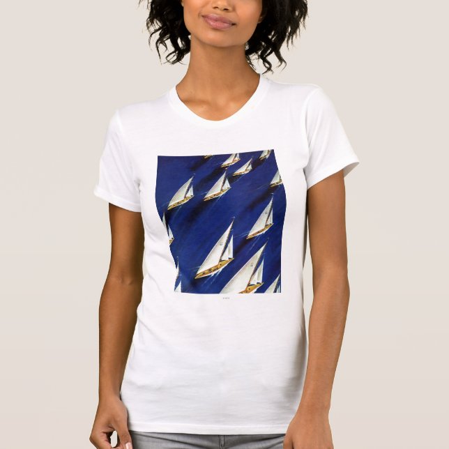 Sailboat Regatta by Ski Weld T-Shirt (Front)