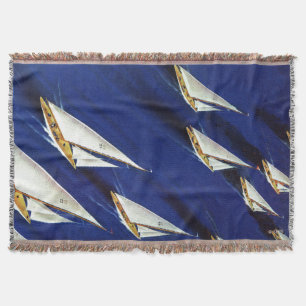 Sailboat Regatta by Ski Weld Throw Blanket