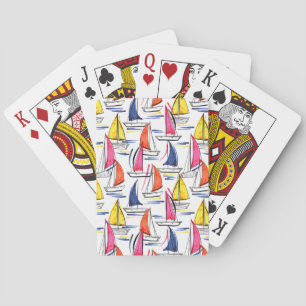 Sailboat Sailing Nautical Summer Pattern Playing Cards