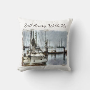 Sailboat Sailing Nautical Theme Cushion