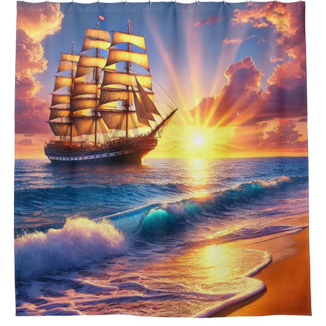 Sailboat Shower Curtain (Front)