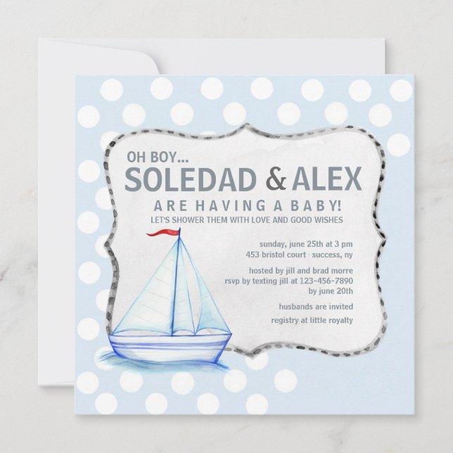 Sailboat Shower Invitation (Front)