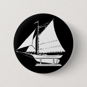 sailboat silhouette 6 cm round badge