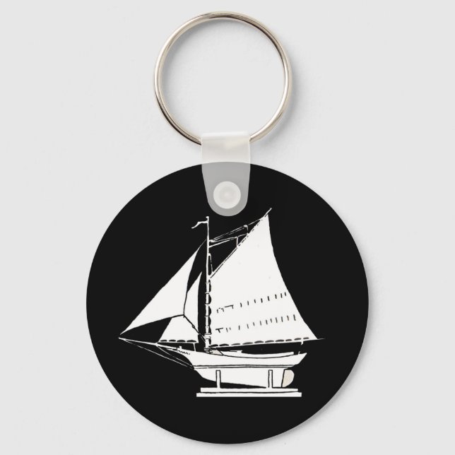 sailboat silhouette key ring (Front)