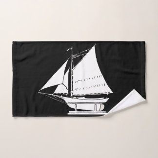 sailboat silhouette print bath towel set