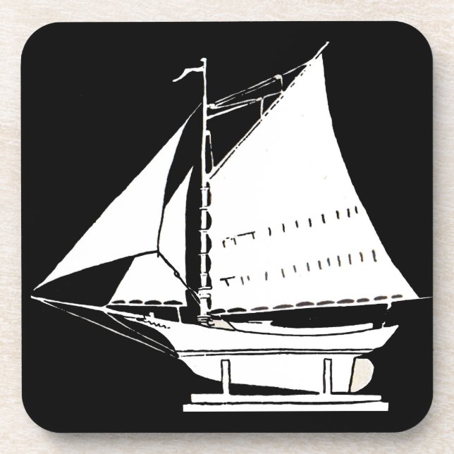 sailboat silhouette print coaster (Front)