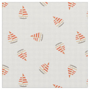 Sailboat summer chequered fabric