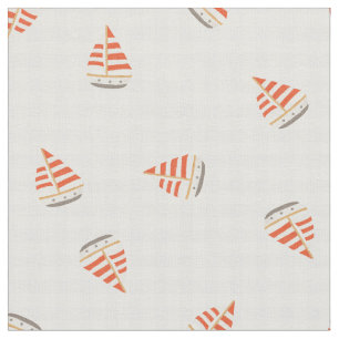 Sailboat summer chequered nursery kids children fabric