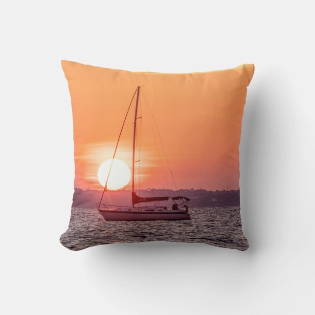 Sailboat Sunrise Cushion (Front)