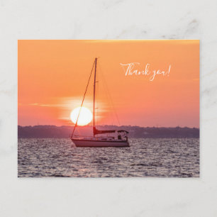 Sailboat Sunrise Thank you Postcard