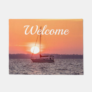 Sailboat Sunrise Welcome Doormat