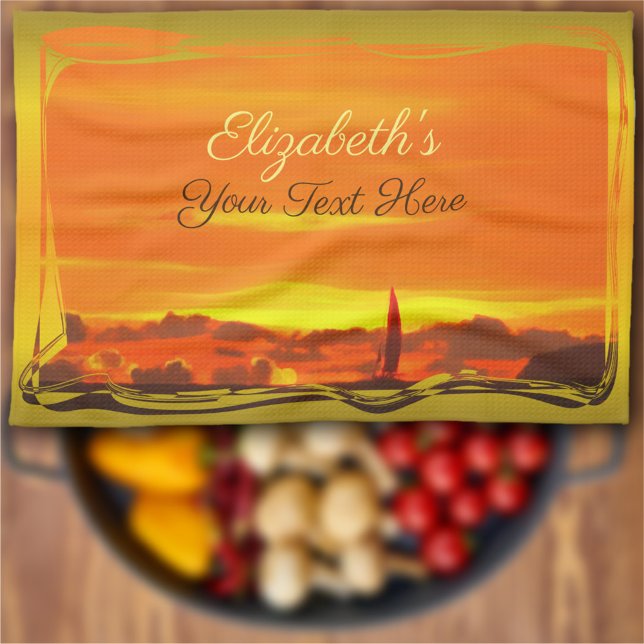 Sailboat Sunset 1300 Tea Towel (Creator Uploaded)