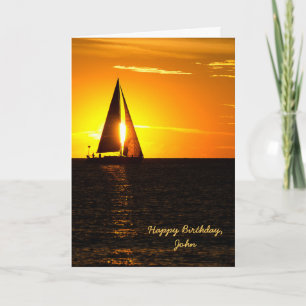 Sailboat Sunset Birthday Card