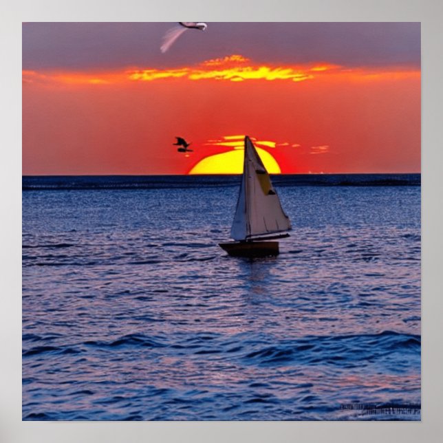 Sailboat Sunset in Florida Poster (Front)