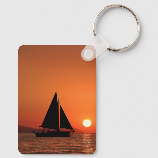 Sailboat Sunset Key Ring (Back)