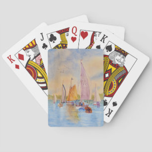 Sailboat Sunset Sailing  Notebook Playing Cards