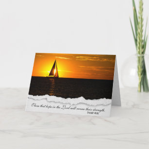 Sailboat Sunset with Bible Verse  Card