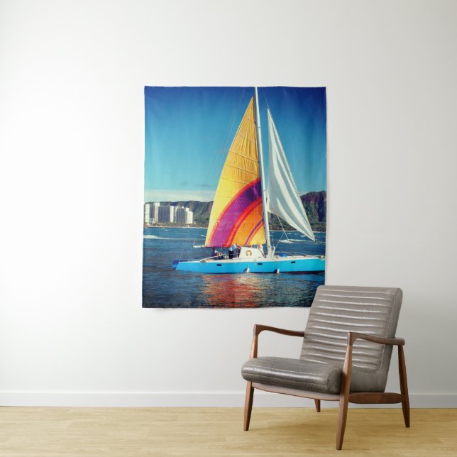 Sailboat Tapestry (In Situ)