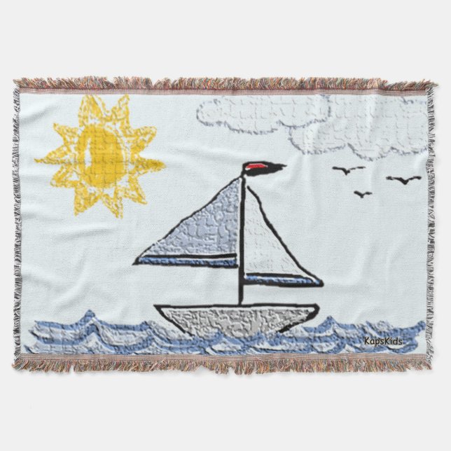 Sailboat Throw Blanket (Front)