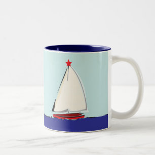 Sailboat Two-Tone Coffee Mug