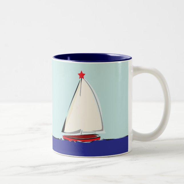 Sailboat Two-Tone Coffee Mug (Right)