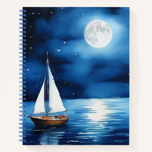 Sailboat Under a Full Moon Journal  (Front)