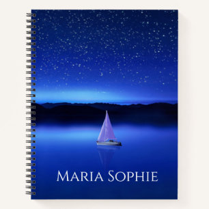Sailboat under a Starry Night Sky Notebook