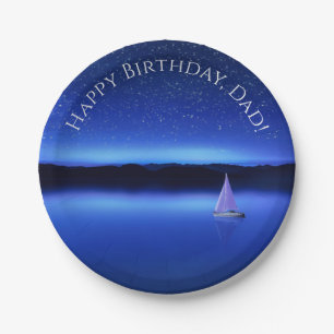 Sailboat under a Starry Night Sky Paper Plate