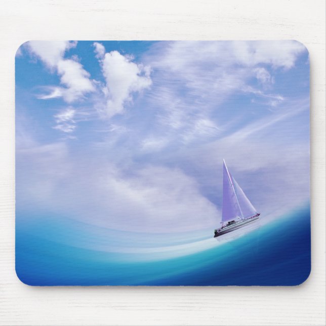 Sailboat up an Epic Wave Mouse Pad (Front)