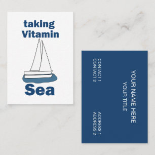 Sailboat Vitamin Sea Funny Nautical Business Card