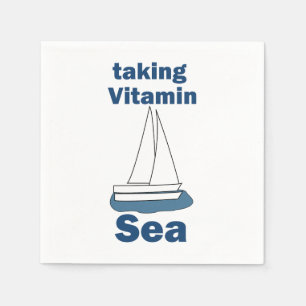 Sailboat Vitamin Sea Funny Nautical Party Napkin