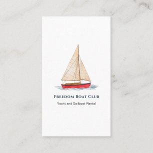Sailboat watercolor business card