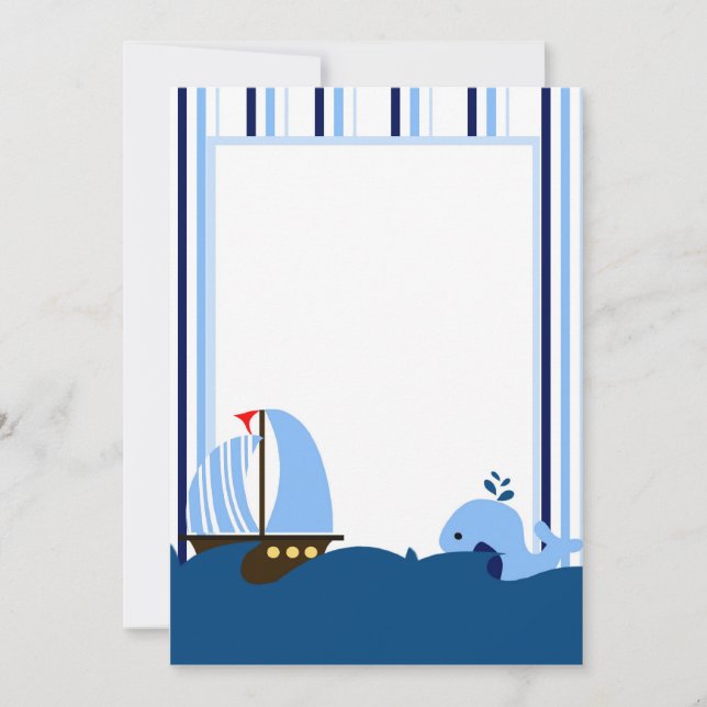 Sailboat & Whale Invitation (Front)