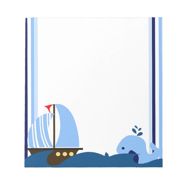 Sailboat & Whale Notepad (Front)
