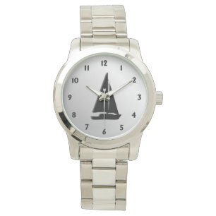 Sailboat with Black Numbers Watch