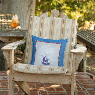 Sailboat with Rope Frame Cushion