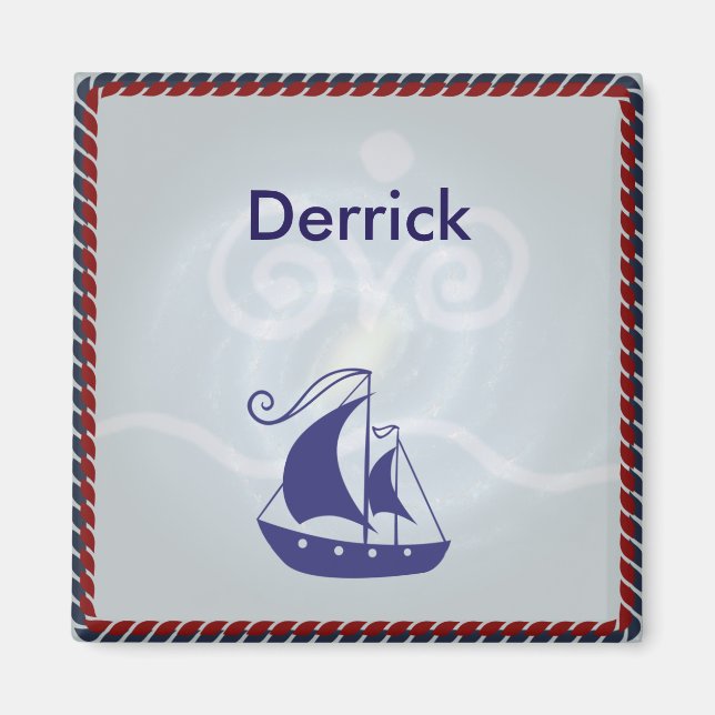 Sailboat with Rope Frame Customised Magnet (Front)