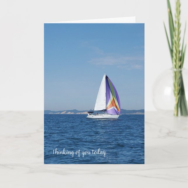 sailboat with spinnaker card (Front)
