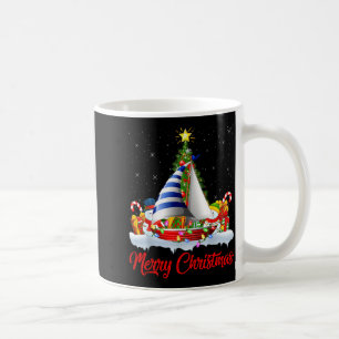 Sailboat Xmas Tree Lighting Santa Sailboat Coffee Mug