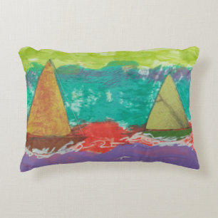 Sailboats Accent Pillow