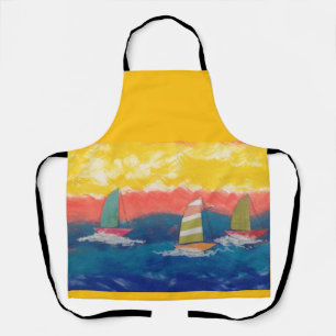 Sailboats All-Over Print Apron