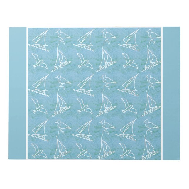 Sailboats and Seagulls Notepad or Jotter (Front)