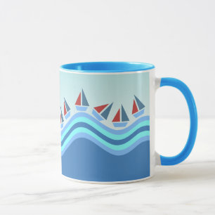 Sailboats and Waves Mug