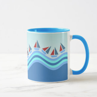 Sailboats and Waves Mug