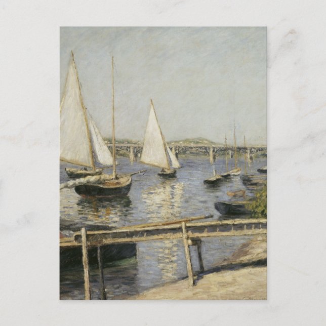 Sailboats at Argenteuil by Gustave Caillebotte Postcard (Front)