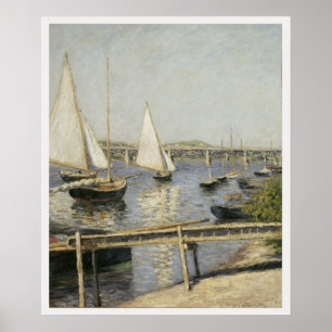 Sailboats at Argenteuil by Gustave Caillebotte Poster