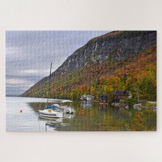Sailboats at Rest on Lake Willoughby, Vermont Jigsaw Puzzle (Horizontal)