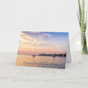 Sailboats at Sunset Photo Custom Birthday Card