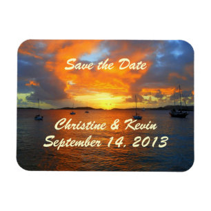 Sailboats at Sunset Save the Date Magnet